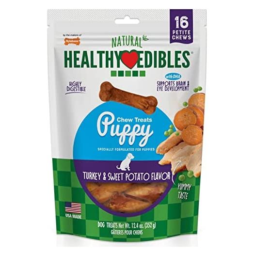 Nylabone Healthy Edibles Puppy Chew Treats Turkey & Sweet Potato X-Small/Petite (16 Count)