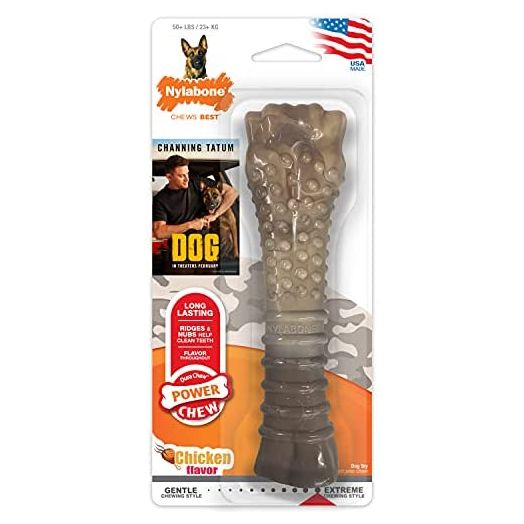 Nylabone Dog The Movie with Channing Tatum Camo Power Chew Dog Toy for Aggressive Chewers - Made in USA Chicken X-Large (1 Count)
