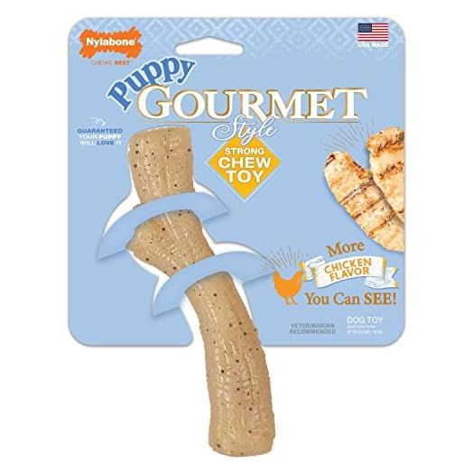 Nylabone Puppy Gourmet Style Strong Chew Toy Chicken Medium/Wolf (1 Count)