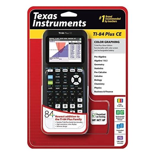 Texas Instruments TI-84 Plus CE Graphing Calculator, Black