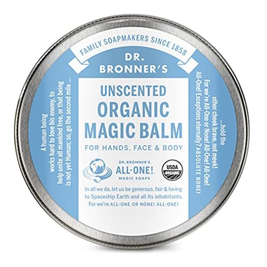 Dr. Bronner's - Organic Magic Balm (Baby Unscented, 2 Ounce) - Made with Organic Beeswax and Hemp Oil, Moisturizes and Soothes Hands, Face and Body, Relieves Dry Skin, Helps Prevent Diaper Rash