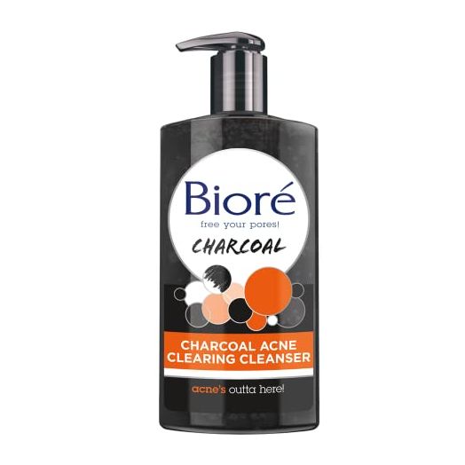 Bioré Charcoal Acne Cleanser, Salicylic Acid Acne Treatment, Helps Prevent Breakouts, Oil Absorption and Control for Acne Prone, Oily Skin, 6.77 Ounce