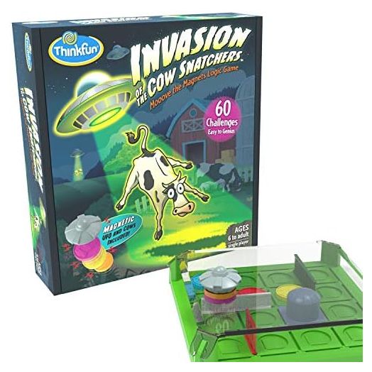 ThinkFun Invasion of the Cow Snatchers STEM Toy and Logic Game for Boys and Girls Age 6 and Up - A Magnet Maze Logic Puzzle