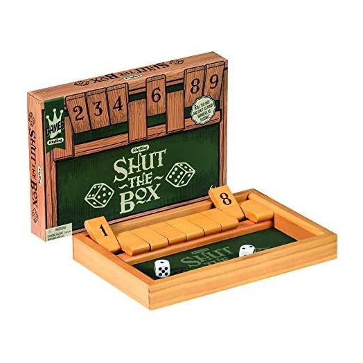 Schylling Brand Shut The Box Game - Classic Tabletop Dice Game - Great for Families, Counting, and Math Skills - Ages 6 and Up