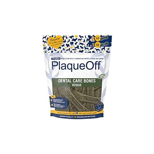 ProDen PlaqueOff System Dental Care Bones - Dog Teeth Cleaning Treats - Supports Fresh Breath & Healthy Mouth for Dogs - Medium/Large Canine Formula - Vegetable Flavor - 17 oz