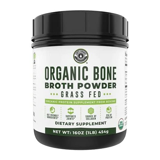 Left Coast Performance Organic Grass Fed Beef Bone Broth Protein Powder, 16oz