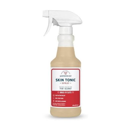 Wondercide - Skin Tonic Hot Spot & Itch Relief Spray for Dogs and Cats with Natural Essential Oils - Soothing First Aid Remedy for Pets - for Dry Itchy Skin, Allergy Rash Relief - 16 oz