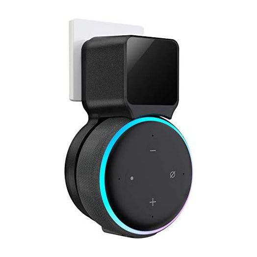 Alexa Wall Mount Holder, Outlet Wall Mount Stand for Dot 3rd Generation, Clever Smart Speakers Accessories with Built-in Cable Management Hide Messy Wires