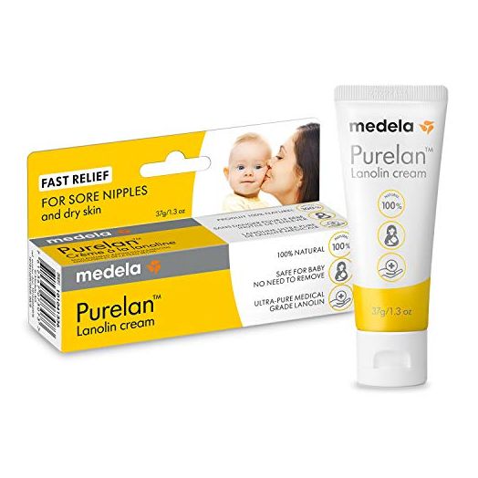 Medela Purelan Lanolin Nipple Cream for Breastfeeding, 100% All Natural Single Ingredient, Hypoallergenic, Soothing Protection, Safe for Nursing Mom and Baby, 1.3 Ounce Tube