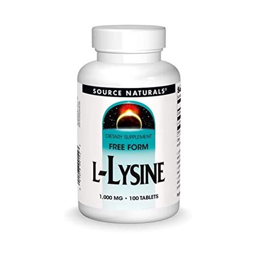 Source Naturals L-Lysine Free Form -Amino Acid Supplement Supports Energy Formation & Collagen, 100 Tablets