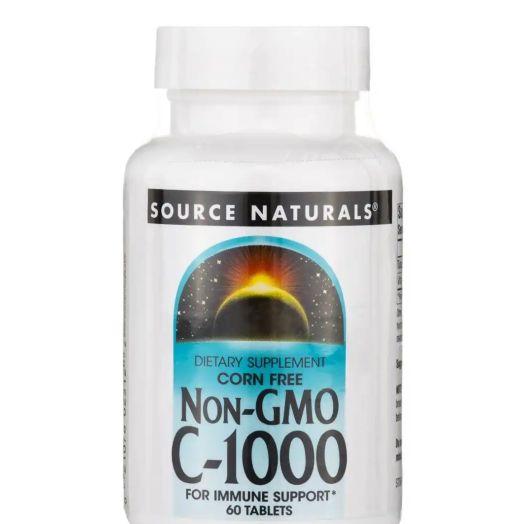 Source Naturals Non-GMO Vitamin C-1000 (Corn-Free) - 60 Tablets