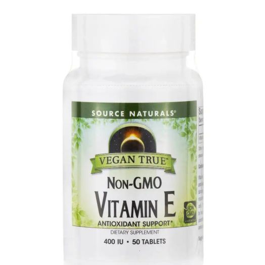 Source Naturals Vegan True Vitamin E d-Alpha Tocopheryl Succinate 400 IU - 50 Tablets