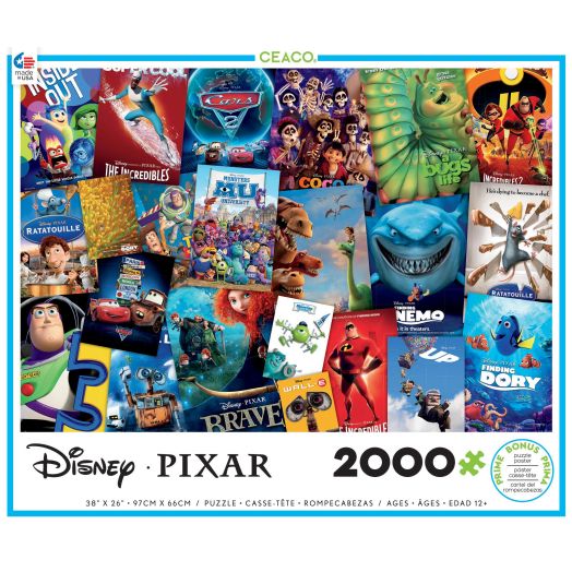 Ceaco - 2000PC Assortment -Disney/Pixar - Movie Posters - 2000 Piece Jigsaw Puzzle