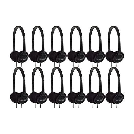 Koss Portable Stereo On-Ear Headphones with 4-Foot Cord and 3.5mm Plug, 12 Pack (KPH7-12)