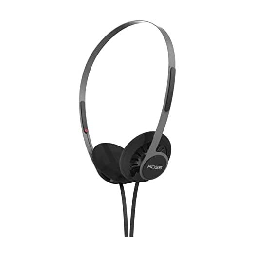 Koss KPH40 Utility On-Ear Headphones, Detachable Interchangeable Cord System, Ultra Lightweight Design, Stealth Grey