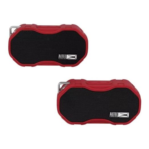 Altec Lansing Baby Boom XL - Waterproof Bluetooth Speaker, Wireless & Portable Speaker for Travel & Outdoor Use, Deep Bass & Loud Sound, 2 Pack, Red