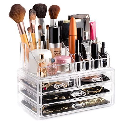 Masirs Clear Cosmetic Storage Organizer for Cosmetics, Jewelry and Hair Accessories