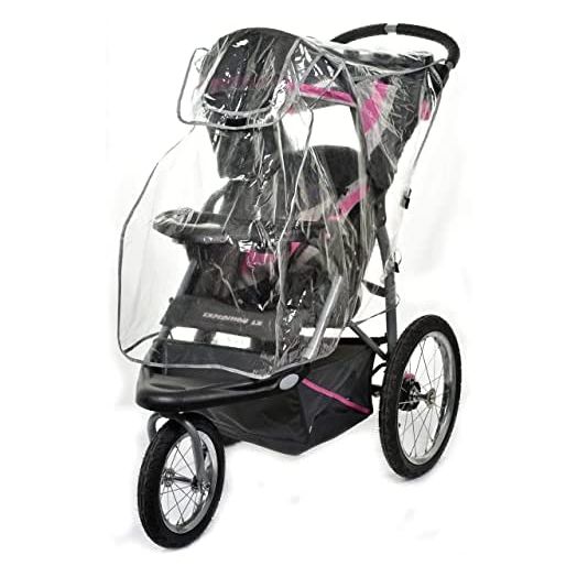 Baby Stroller Rain Cover - Weatherproof Shield to Safeguard Your Child from Wind and Rain. Universal Size, Mesh Material for Ventilation and Reflective Trimming for Night Visibility. (Clear Vinyl)