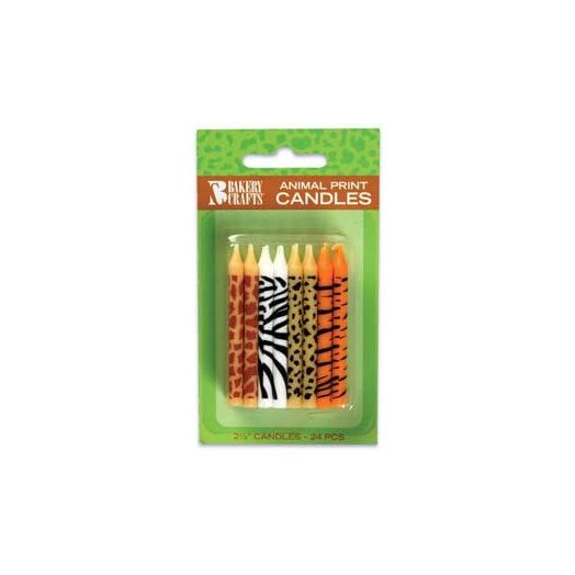 24 pc Safari Wild Animal Print Birthday Cake Candles