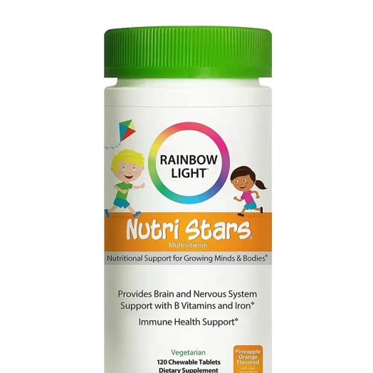 Rainbow Light Nutri Stars Chewable Multivitamin, Pineapple Orange Flavored - 120 Chewable Tablets