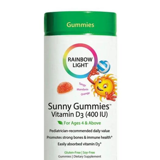 Rainbow Light Sunny Gummies Vitamin D3 400 IU, Tangy Mandarin Orange Flavor - 60 Gummies