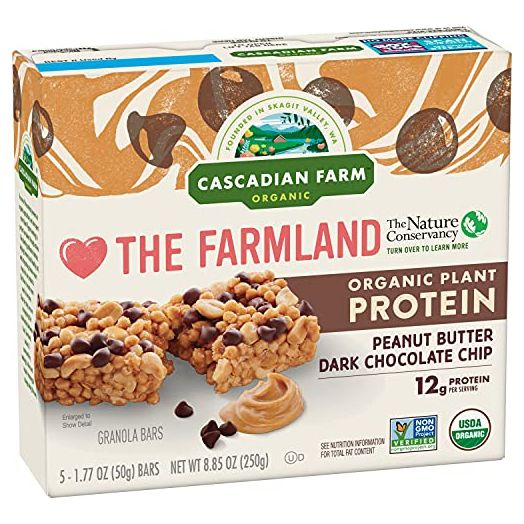 Cascadian Farm Organic Peanut Butter Chocolate Chip Protein Bars, 1.77 oz, 5 ct