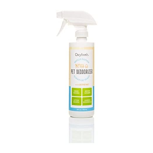 Oxyfresh Premium All-Purpose Cat & Dog Deodorizer – Non Toxic Unscented Pet Deodorizer Eliminates Odors on Contact. Perfect for Dog Beds, Carpets, Cat Litter Boxes & More. 16 oz.