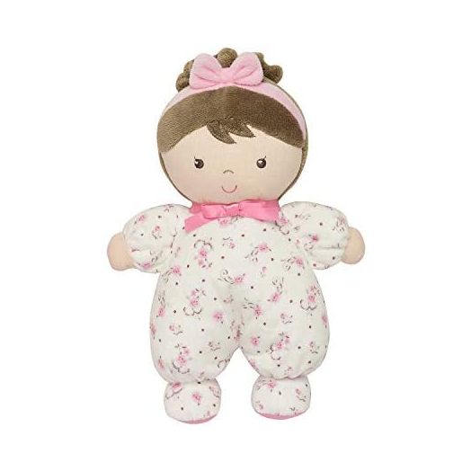 Little Me Plush Baby Doll with Rattle, Jackie (Pink Vintage Rose, 9 inch)