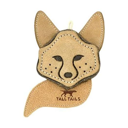 Tall Tails 88216666 Scrappy Critter Leather Fox Dog Toy - 4 in.