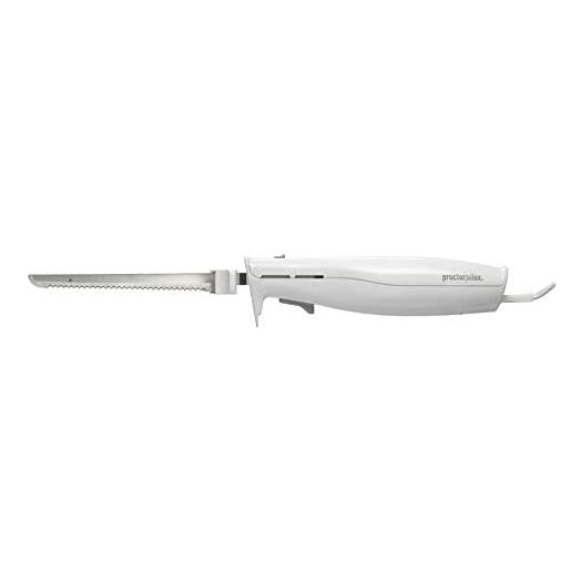 Proctor Silex Easy Slice Electric Knife for Carving Meats, Poultry, Bread, Crafting Foam and More, Lightweight with Contoured Grip, White