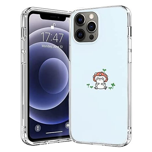 Transparent Soft TPU Protective Cover Pure Pure Clear Anti-Scratch Case Compatible for iPhone Xr Mushroom Frog