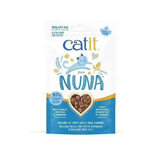 Catit Nuna Treats, Healthy & Sustainable Treats for Cats, Insect Protein & Herring