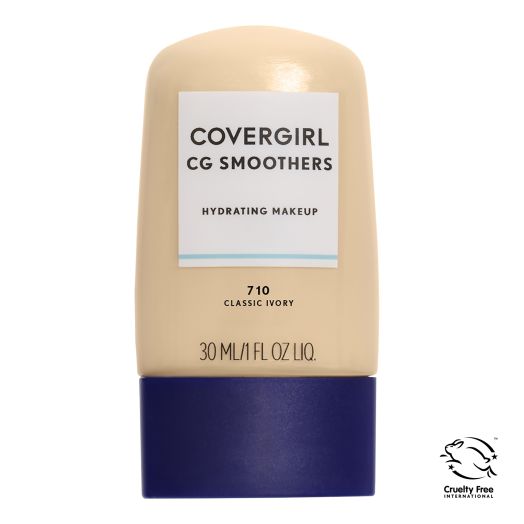 COVERGIRL Smoothers Hydrating Foundation, 710 Classic Ivory, 1 fl oz, Hydrating Foundation, Cruelty Free Foundation, Liquid Foundation, Cream Foundation, Moisturizing Foundation