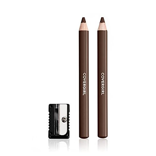 COVERGIRL Easy Breezy Brow Fill + Define Pencils, 2-count, Rich Brown Eye Pencil, Brown Eyebrow Pencil, Blendable Pencil Fill and Defined Brows, Sharpener Included