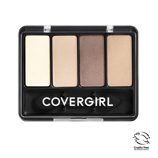 COVERGIRL Eye Enhancers 4-Kit Eyeshadow, 280 Natural Nudes, 0.19 oz, Eyeshadow Palette, Nude Eyeshadow Palette, Silky Sheer Formula, Double-Ended Applicator, Cruelty-Free