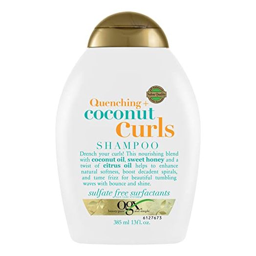 OGX Quenching + Coconut Curls Curl-Defining Shampoo, Coconut Oil & Honey, Paraben-Free