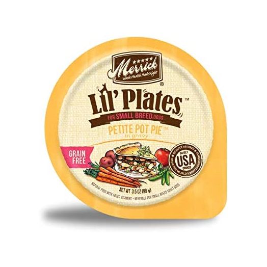 Merrick Lil' Plates Grain Free Small Dog Food, Petite Pot Pie Recipe, Wet Dog Food - (12) 3.5 oz. Tubs