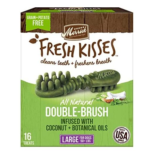 Merrick Fresh Kisses Oral Care Dental Dog Treats for Large Dogs Over 50 lbs