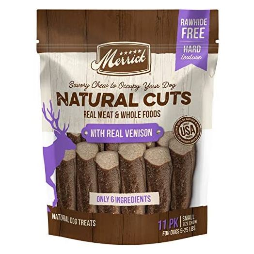 Merrick Natural Cuts Rawhide Free Dog Treats Filled Chew Made with Real Meat and Whole Foods