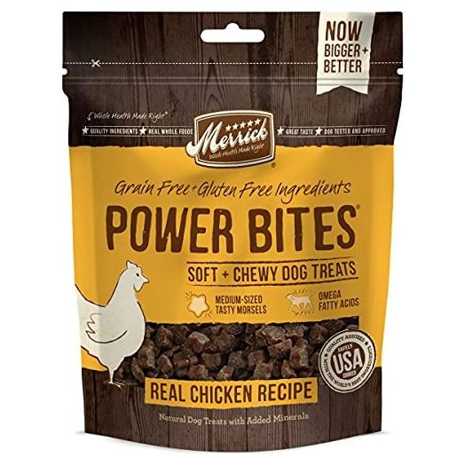 Merrick Power Bites Natural Grain Free Gluten Free Soft & Chewy Chews Dog Treats