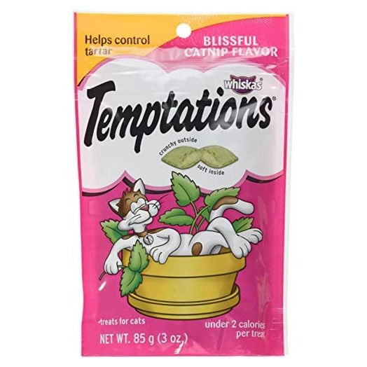 TEMPTATIONS Classic Treats for Cats Blissful Catnip Flavor 3 Ounces(Pack of 3)