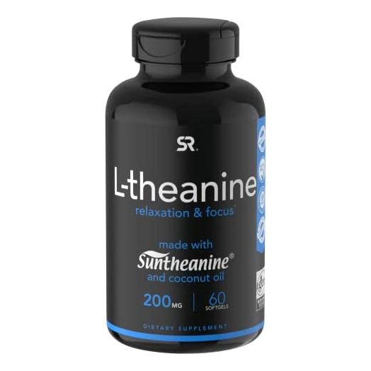 Sports Research Double Strength Suntheanine L-Theanine with Organic Coconut Oil