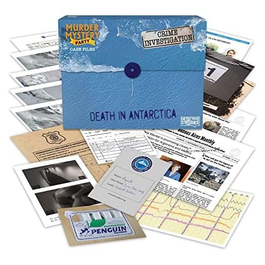 Murder Mystery Party, Death in Antarctica, Case File Game for 1+ Players, Ages 14 and Up