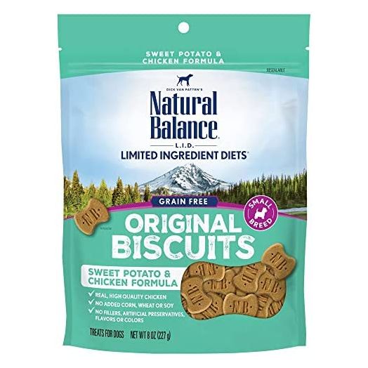 Natural Balance Limited Ingredient Diets Original Biscuits, Options include Grain-Free or Healthy Grains, Treats for Small-Breed Dogs, Protein Options Include Duck, Bison, Chicken, Venison, Fish, Lamb