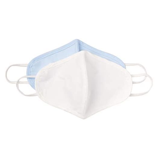 Lanier Wellness Kids 2-Layer Reusable Face Cover (Pack of 2), Blue/White
