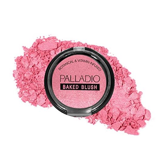 Palladio Baked Blush, Highly Pigmented Shimmery Formula, Easy to Blend and Highly Buildable, Apply Dry for a Natural Glow or Wet for a Dramatic Luminous Look, Long Lasting for All day Wear, Blushin
