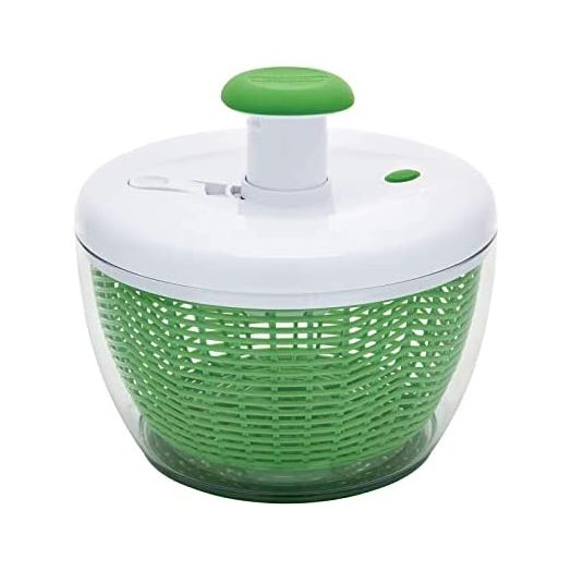Farberware Easy to use pro Pump Spinner with Bowl, Colander and Built in draining System for Fresh, Crisp, Clean Salad and Produce, Large 6.6 quart, Green