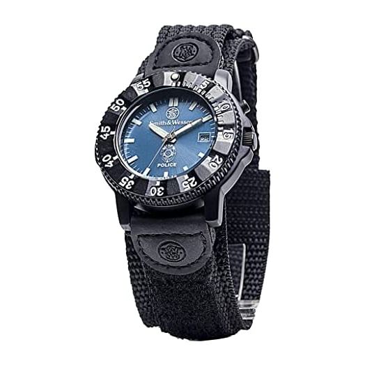 Smith & Wesson Men's Police Watch, 3ATM, Japanese Movement, Stainless Steel, Back Glow, Water Resistant, Tactical Watch, Precision Quart, Scratch Resistant, Father's Day Gift, Date Display, 40mm