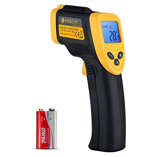 Etekcity Infrared Thermometer 1080, Heat Temperature Temp Gun for Cooking, Laser IR Surface Tool for Pizza Oven, Meat, Griddle, Grill, HVAC, Engine, Accessories, -58°F to 1022°F, Yellow