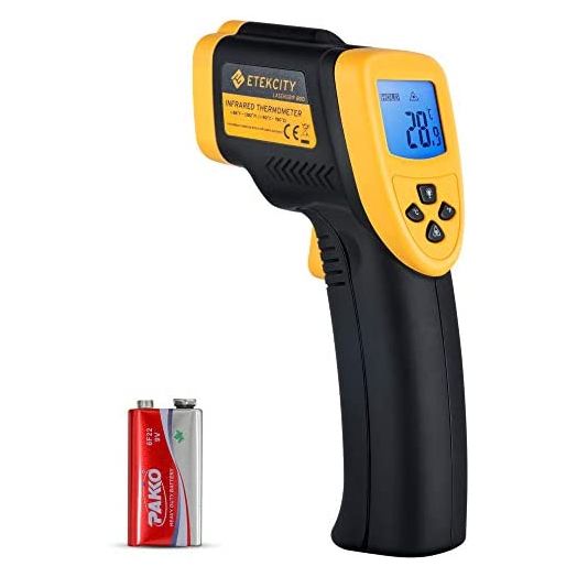 Etekcity Infrared Thermometer 800 (Not for Human) Non-Contact Digital Temperature Gun, 16:1 DTS Ratio, -58 to 1382 (-50 to 750), Yellow and Black